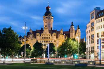 city hall building in leipzig, germany