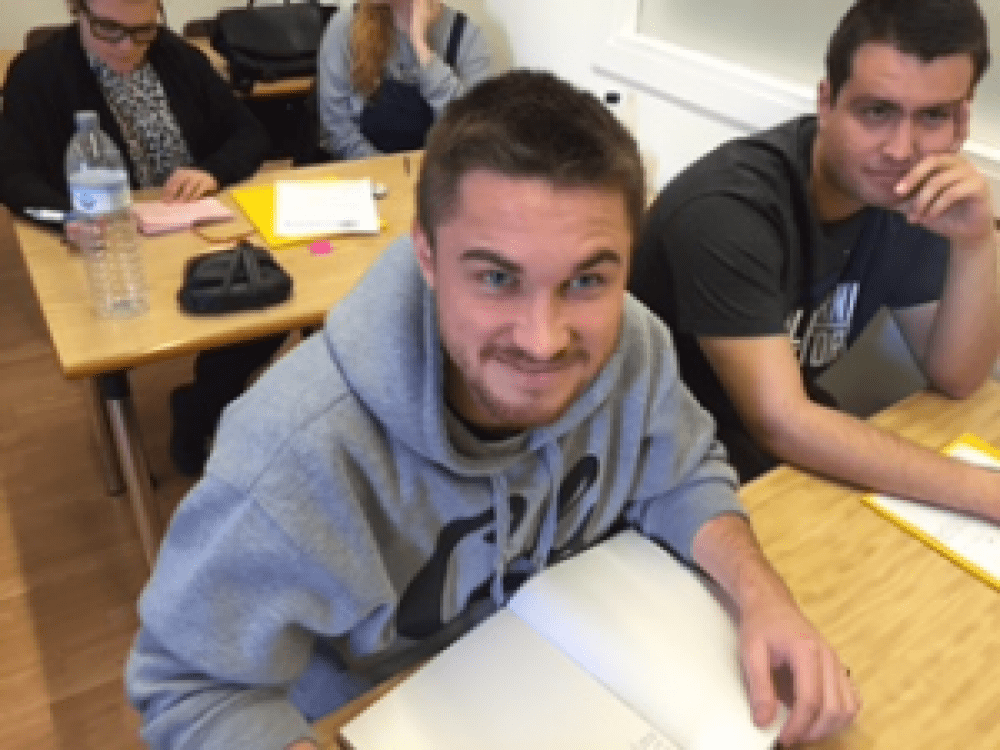 Trainees studying in the classroom